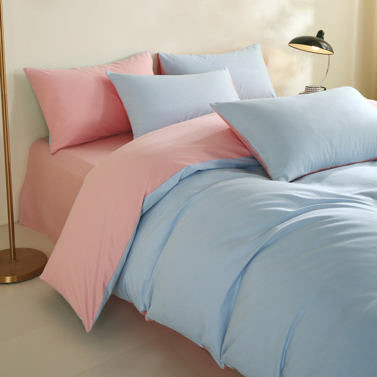 Reversible Pure Cotton Pillowcase Pair