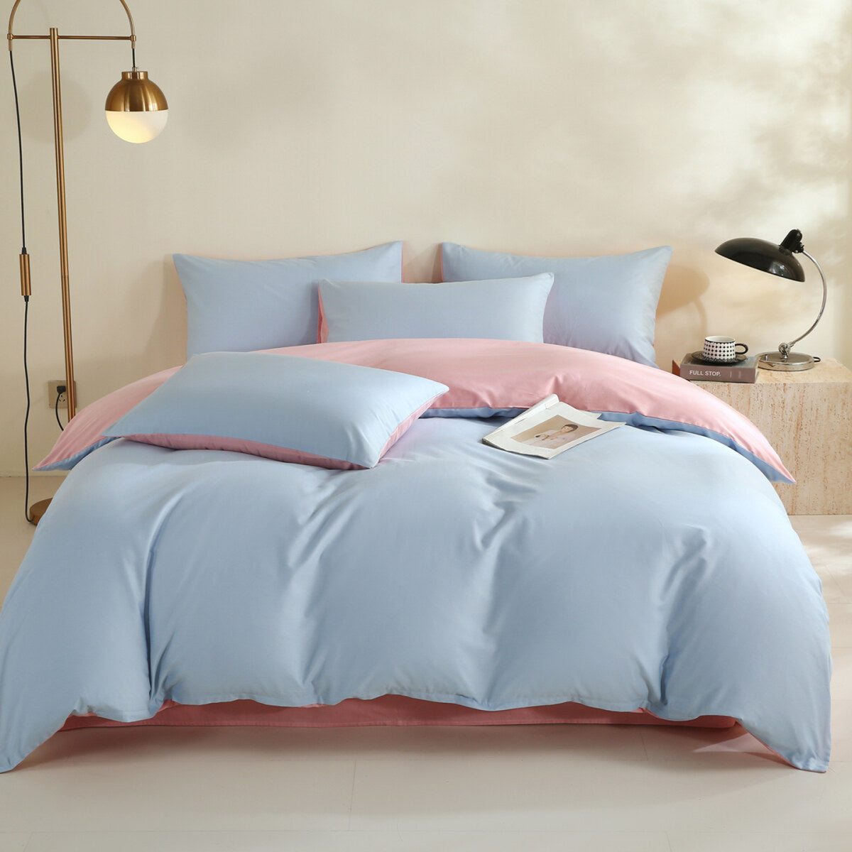 Reversible Pure Cotton Pillowcase Pair