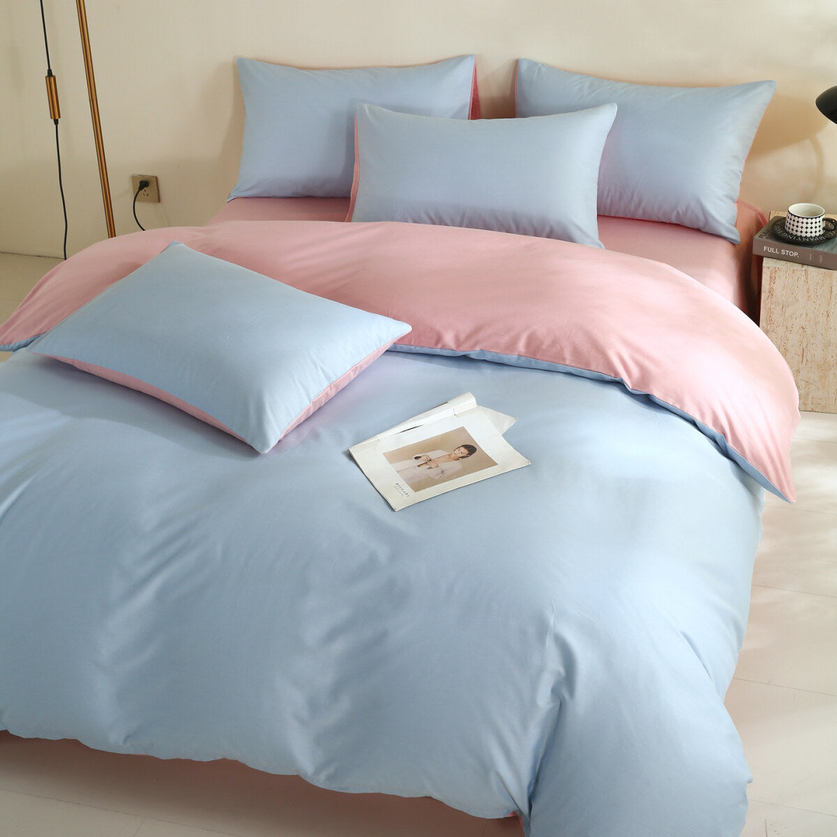 Reversible Pure Cotton Pillowcase Pair