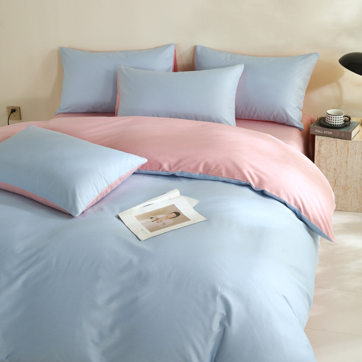 Reversible Pure Cotton Pillowcase Pair