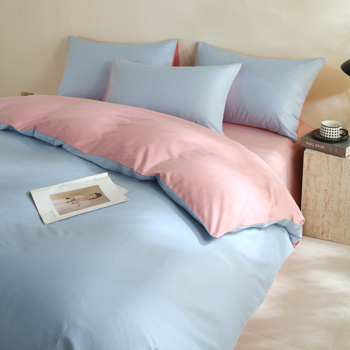 Reversible Pure Cotton Pillowcase Pair