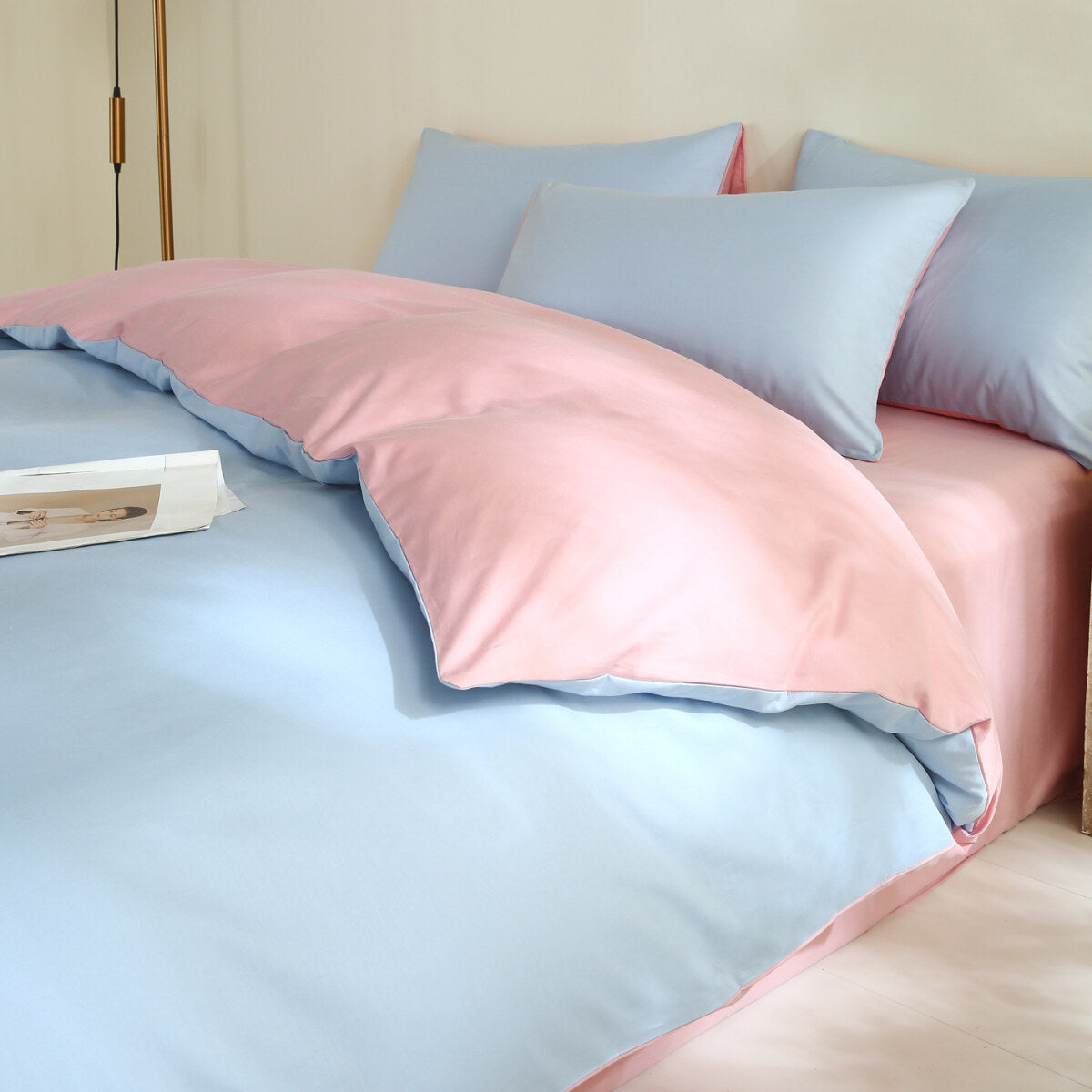 Reversible Pure Cotton Pillowcase Pair
