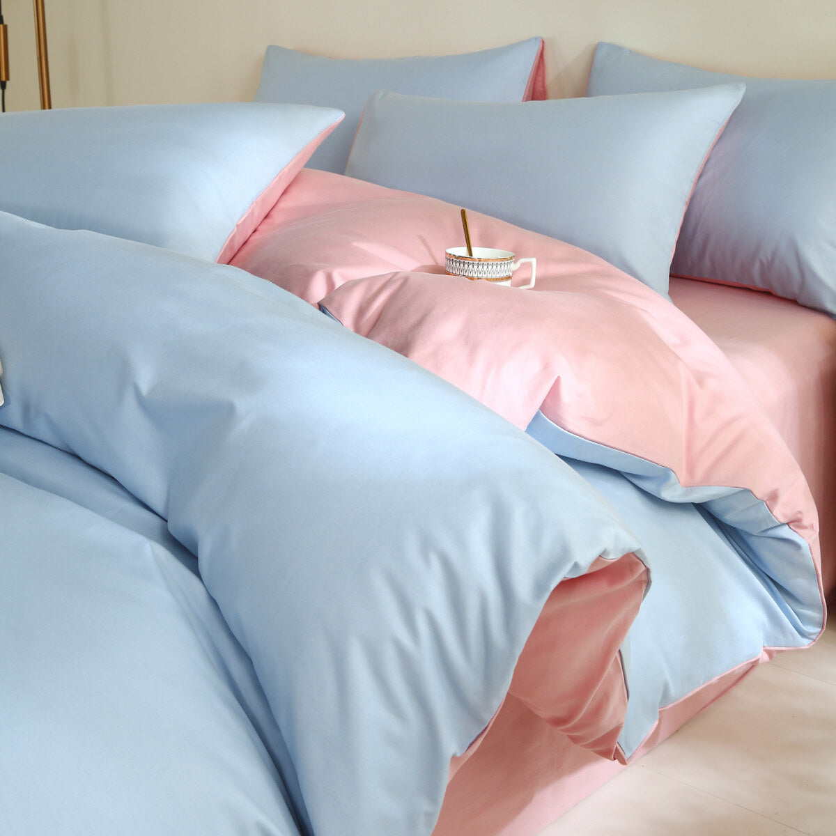 Reversible Pure Cotton Pillowcase Pair
