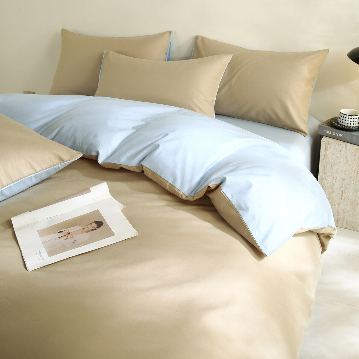 Reversible Pure Cotton Pillowcase Pair