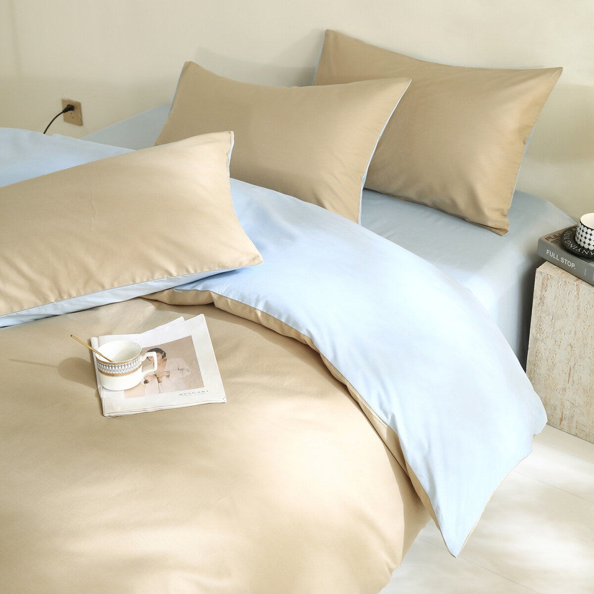 Reversible Pure Cotton Pillowcase Pair