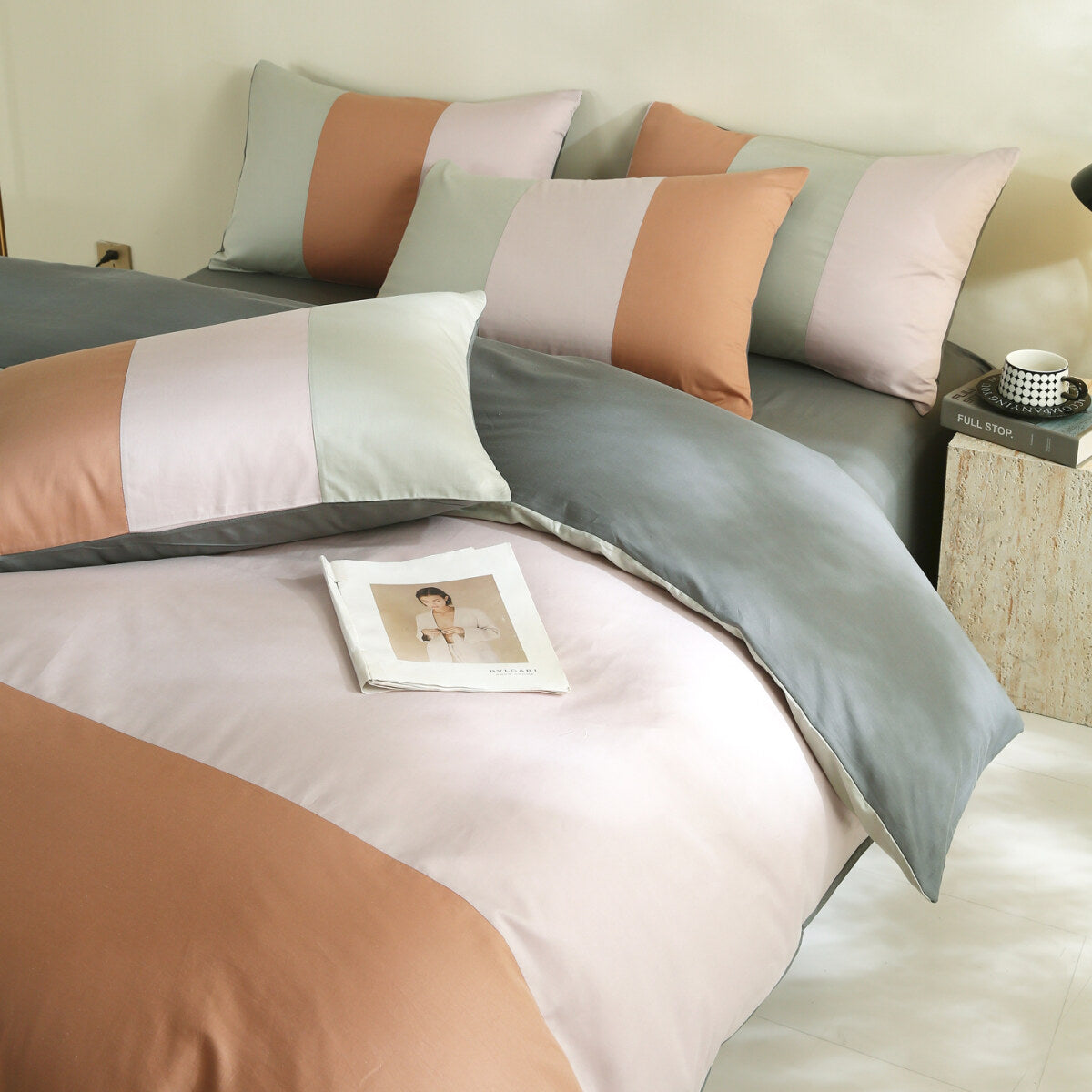 Reversible Pure Cotton Pillowcase Pair