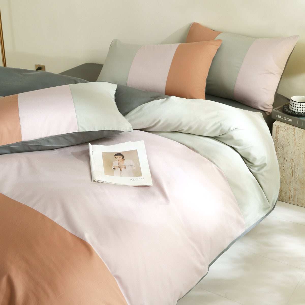 Reversible Pure Cotton Pillowcase Pair