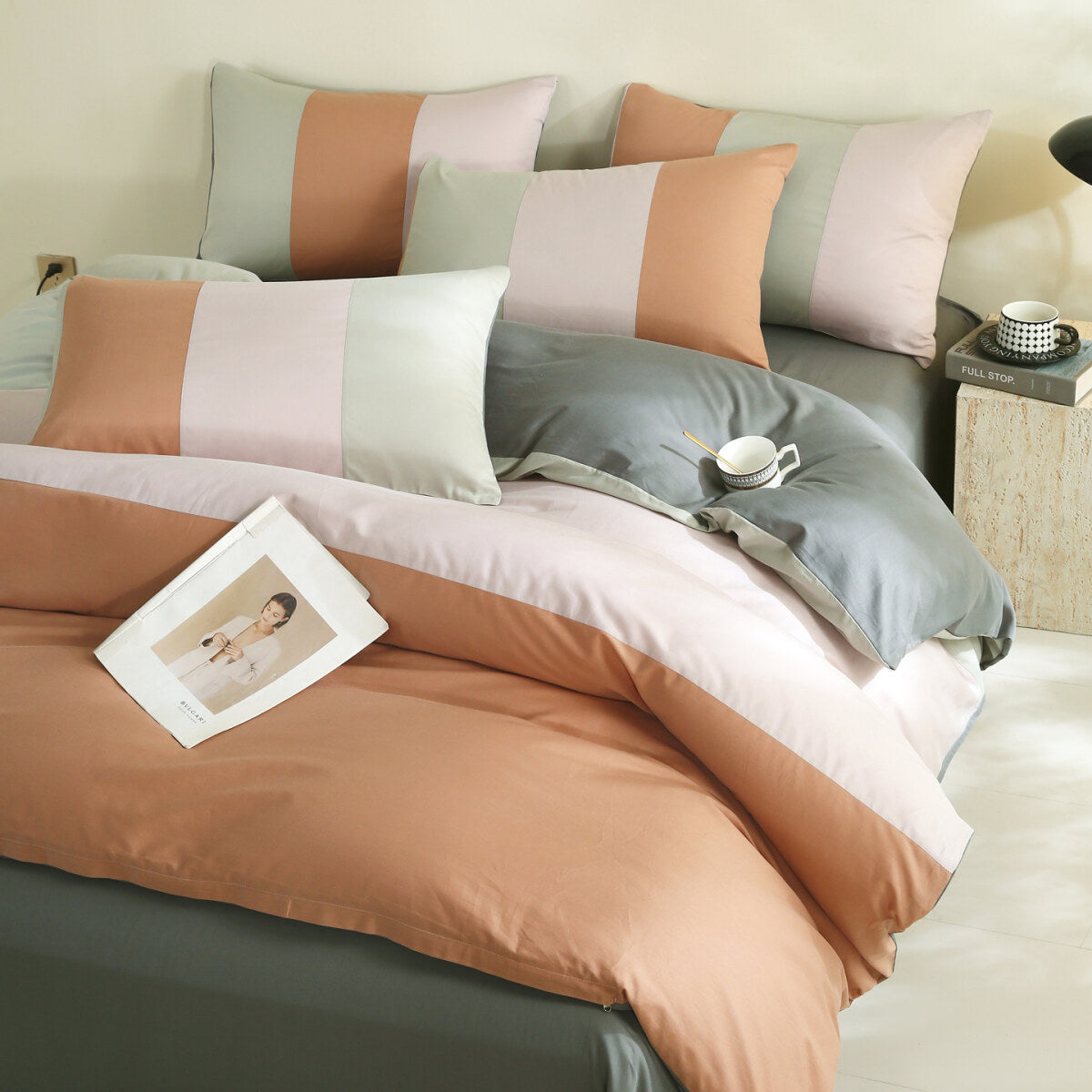 Reversible Pure Cotton Pillowcase Pair