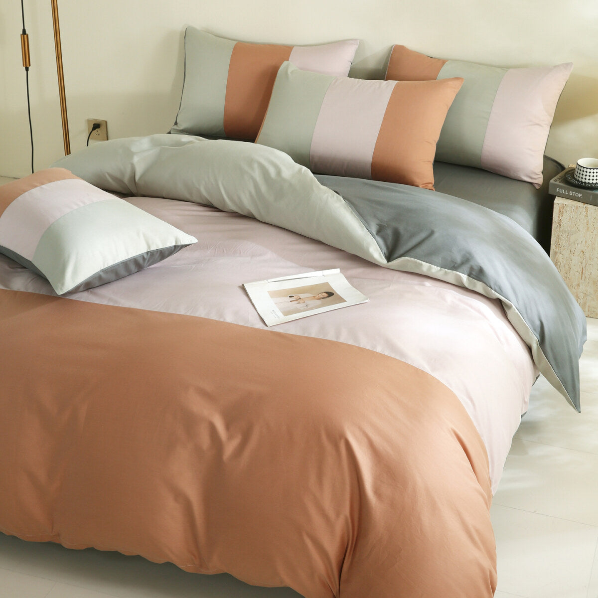 Reversible Pure Cotton Pillowcase Pair