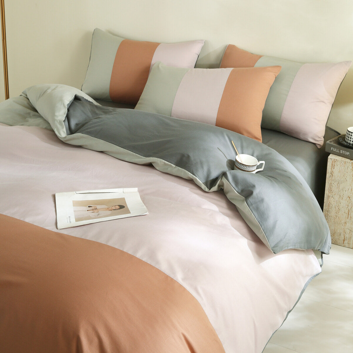 Reversible Pure Cotton Pillowcase Pair