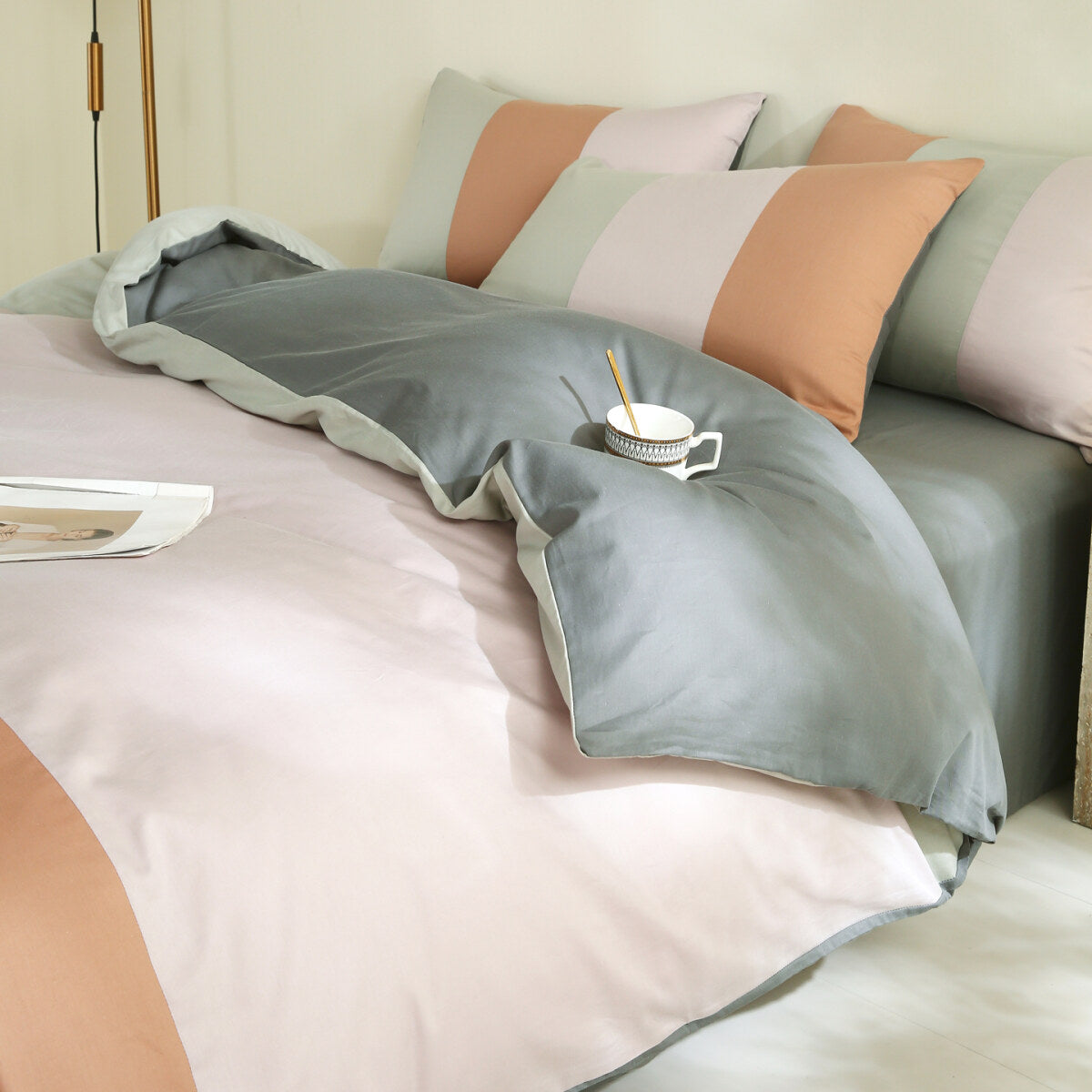 Reversible Pure Cotton Pillowcase Pair