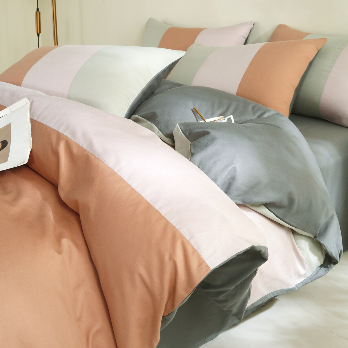 Reversible Pure Cotton Pillowcase Pair