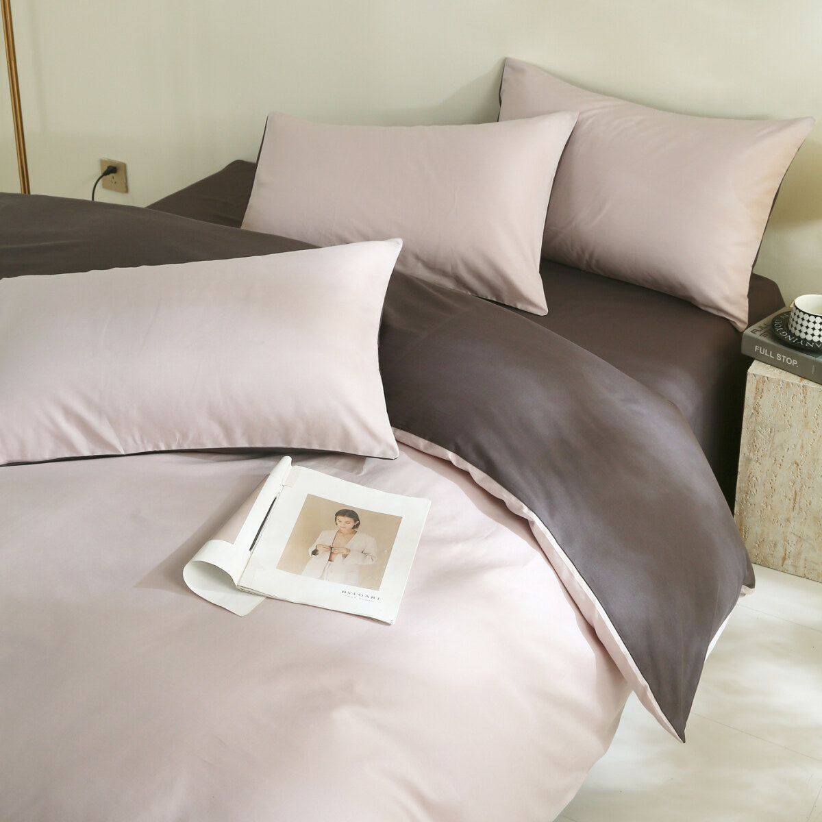 Reversible Pure Cotton Pillowcase Pair
