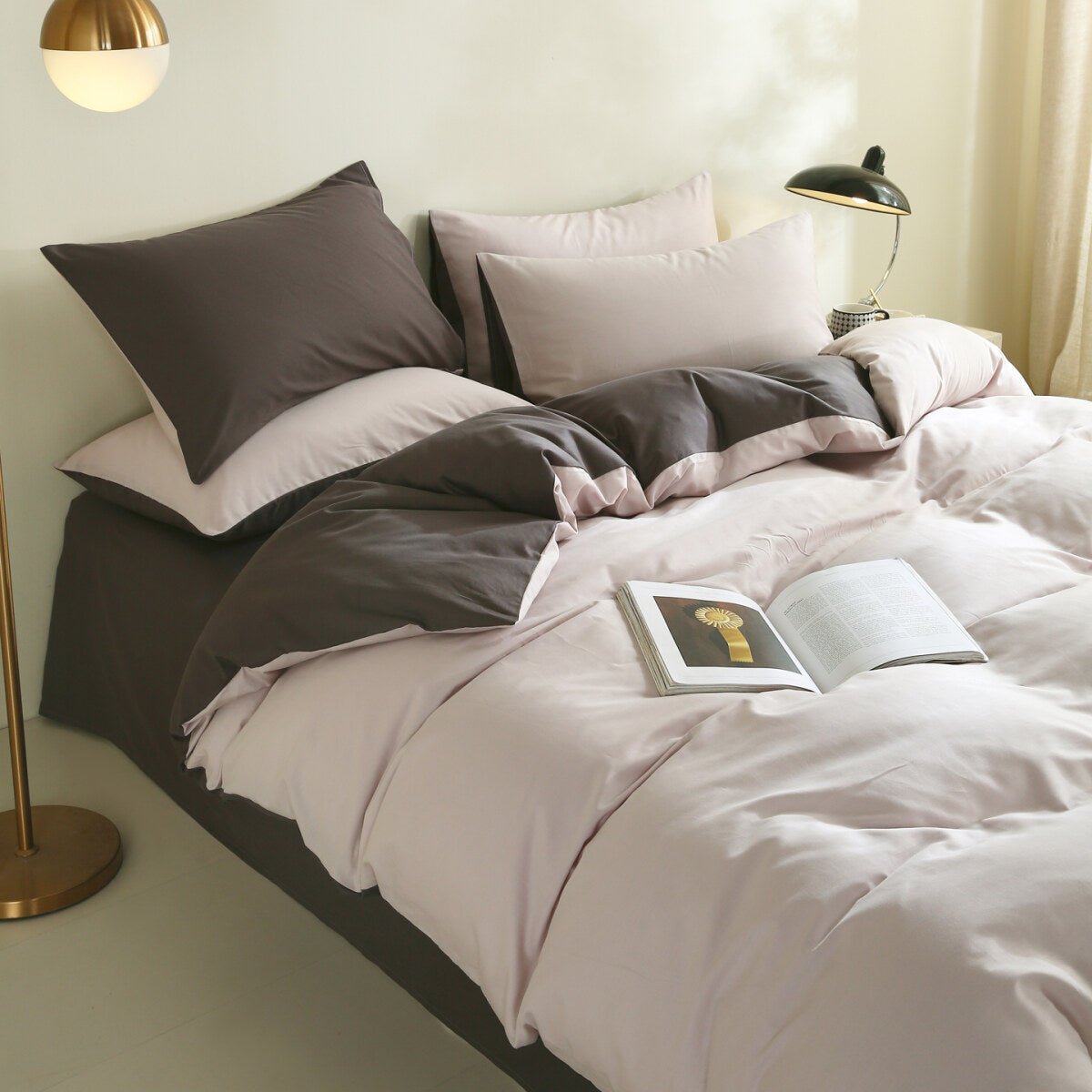 Reversible Pure Cotton Pillowcase Pair