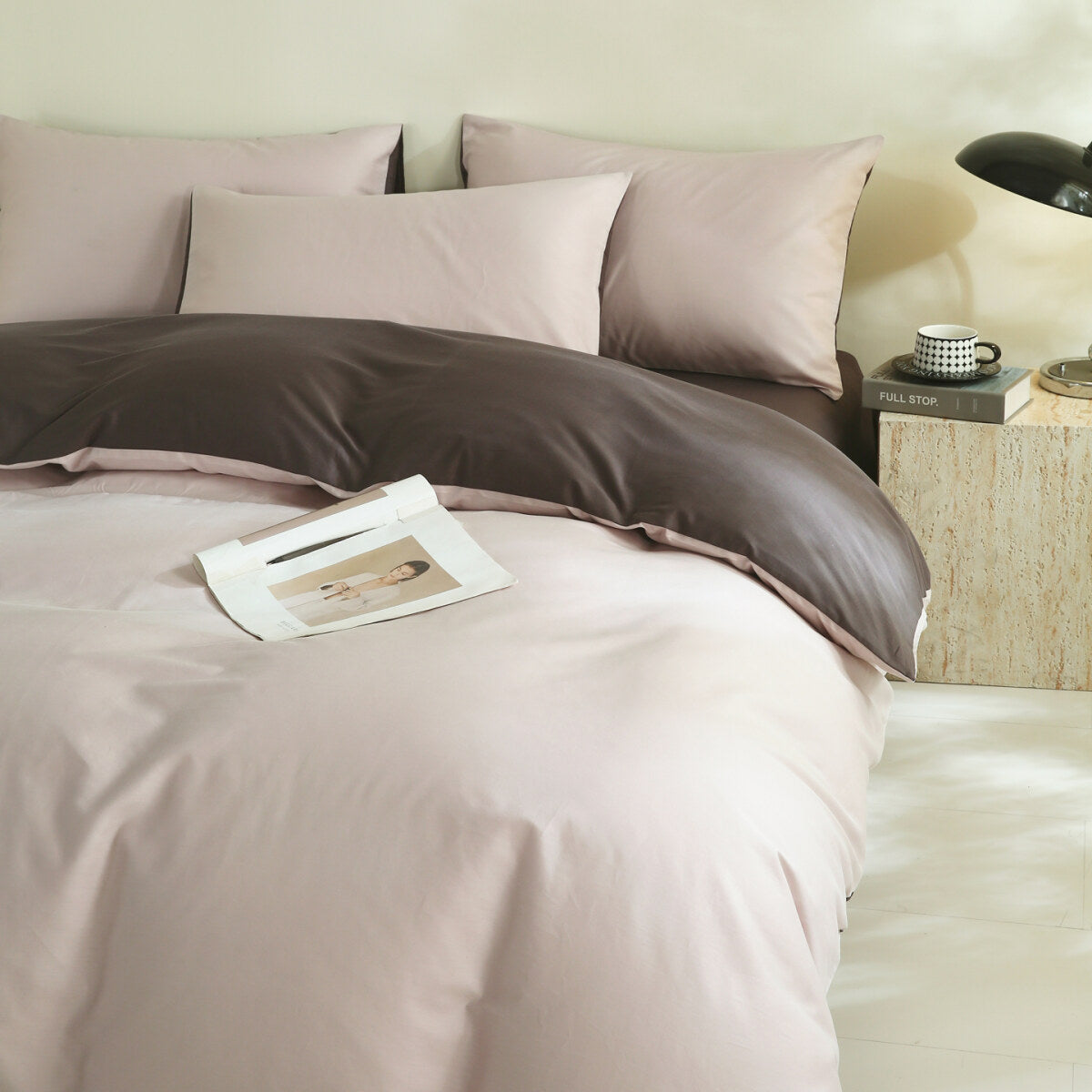 Reversible Pure Cotton Pillowcase Pair