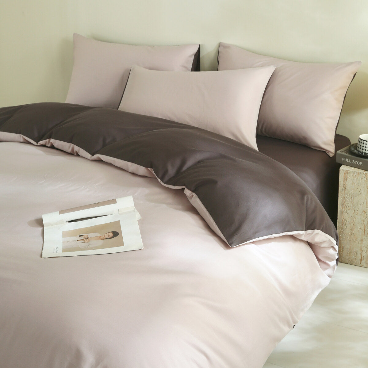 Reversible Pure Cotton Pillowcase Pair