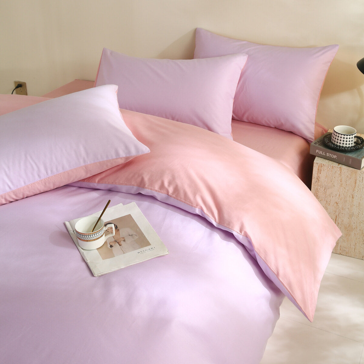 Reversible Pure Cotton Pillowcase Pair