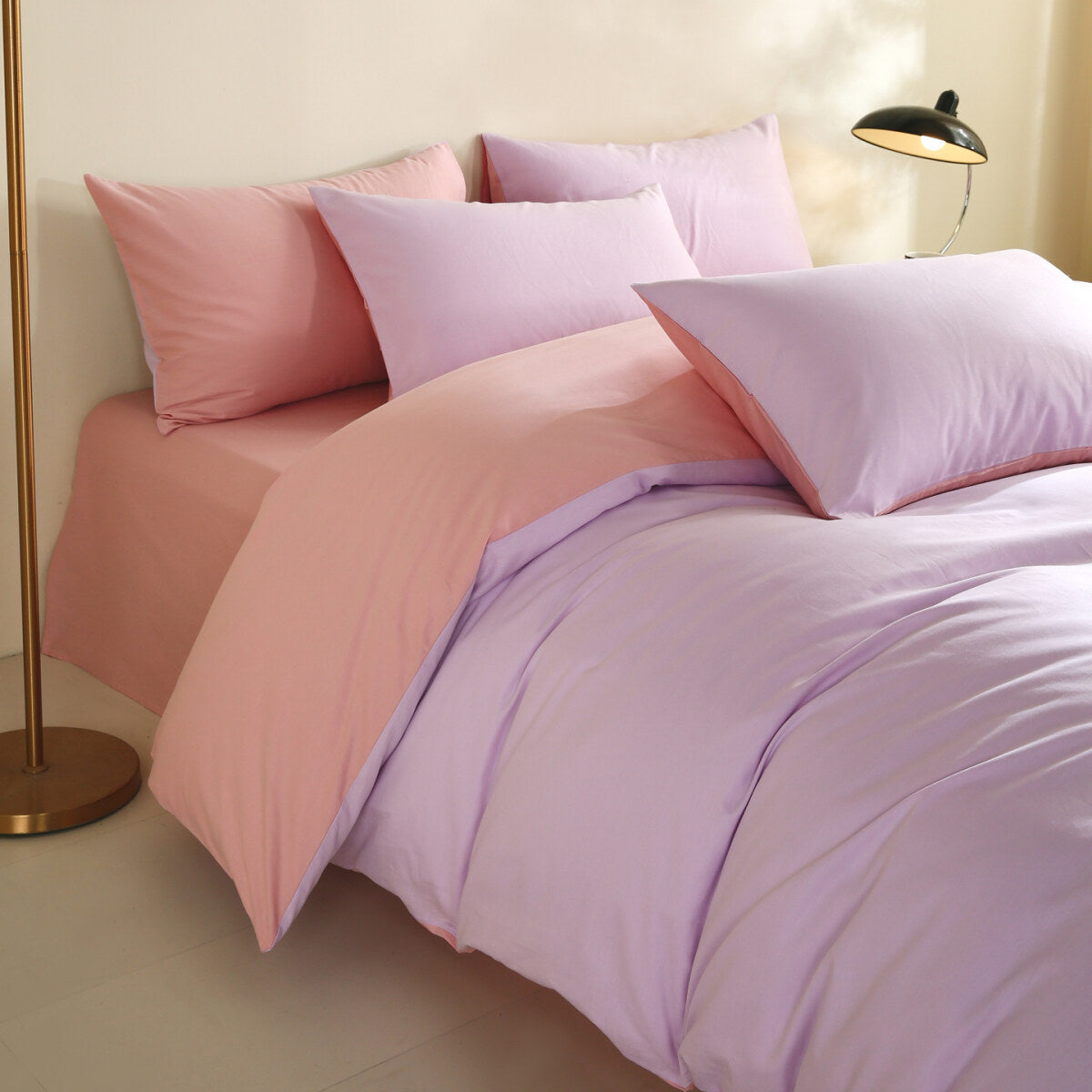 Reversible Pure Cotton Pillowcase Pair