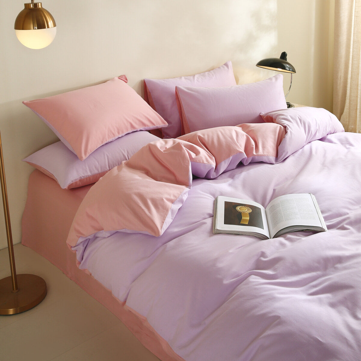 Reversible Pure Cotton Pillowcase Pair