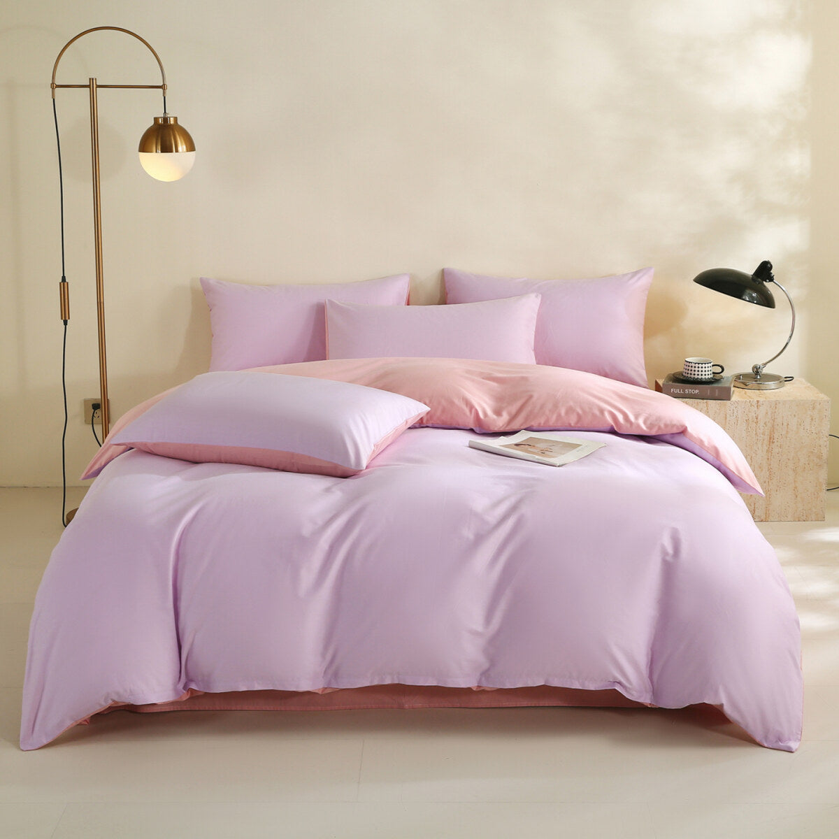 Reversible Pure Cotton Pillowcase Pair