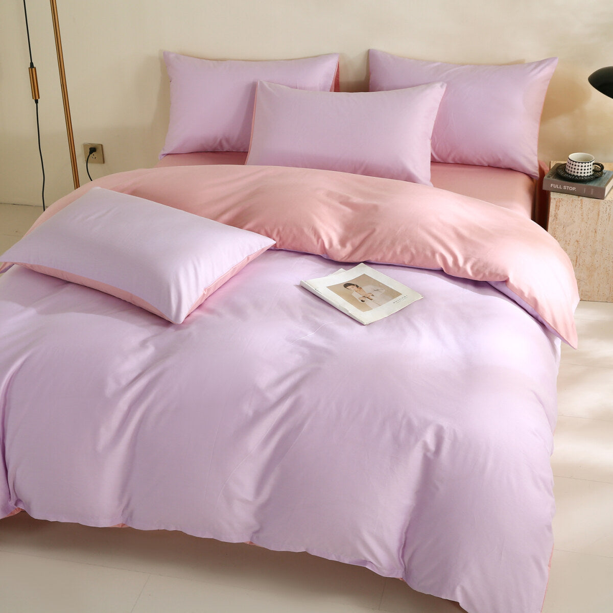 Reversible Pure Cotton Pillowcase Pair