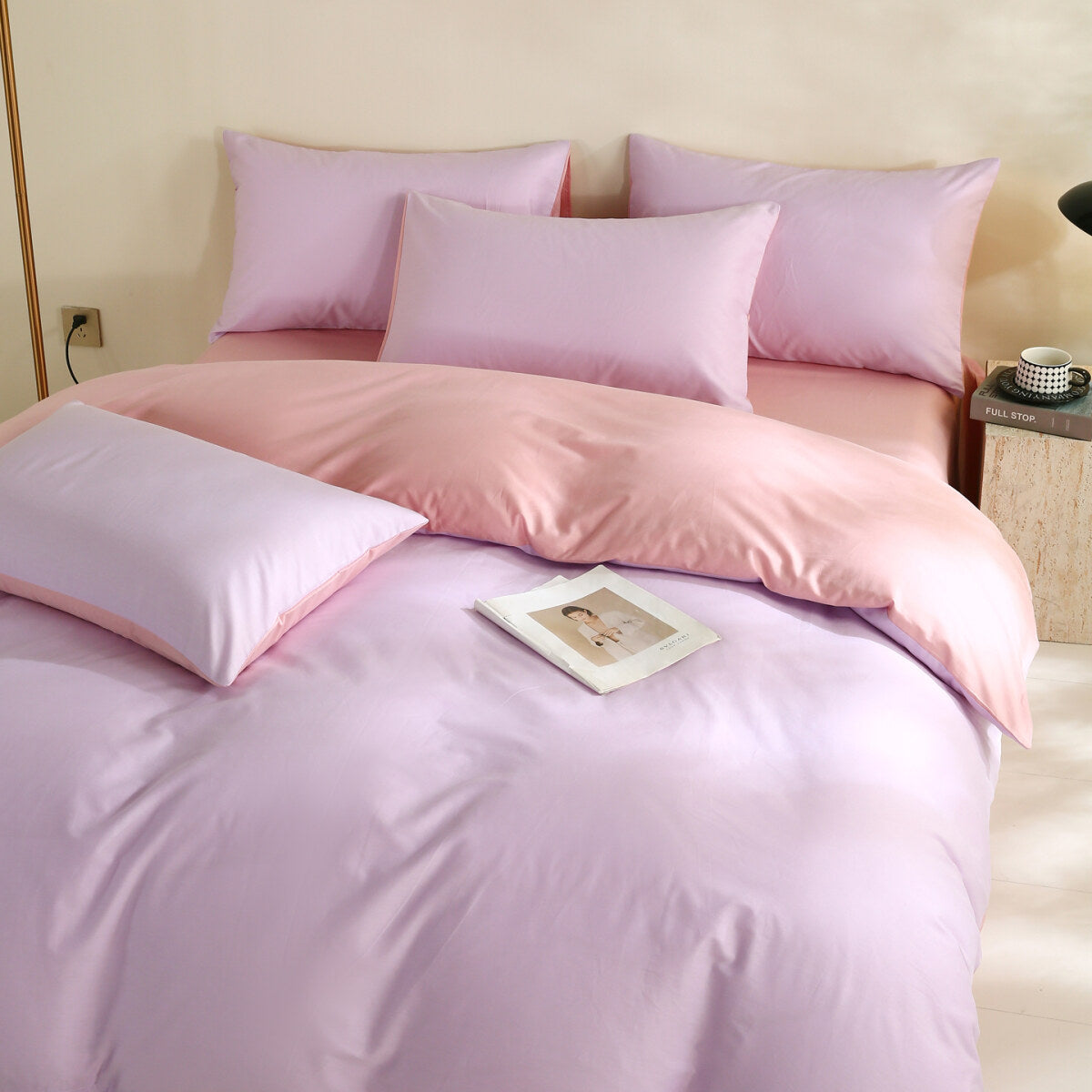 Reversible Pure Cotton Pillowcase Pair