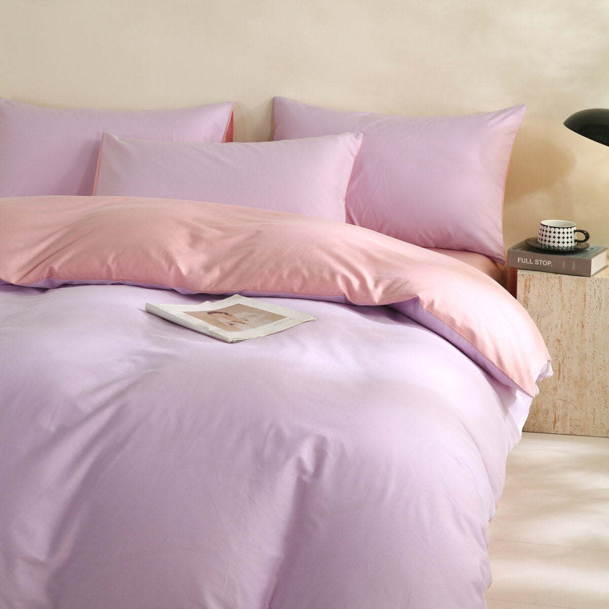 Reversible Pure Cotton Pillowcase Pair