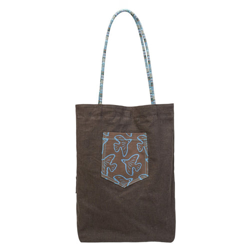 Reversible Ramie Linen Tote Bag – Ultra-Light 2-in-1 Dual-Color Shoulder Bag with Woven Strap