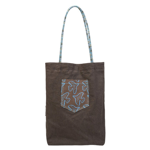 Reversible Ramie Linen Tote Bag – Ultra-Light 2-in-1 Dual-Color Shoulder Bag with Woven Strap
