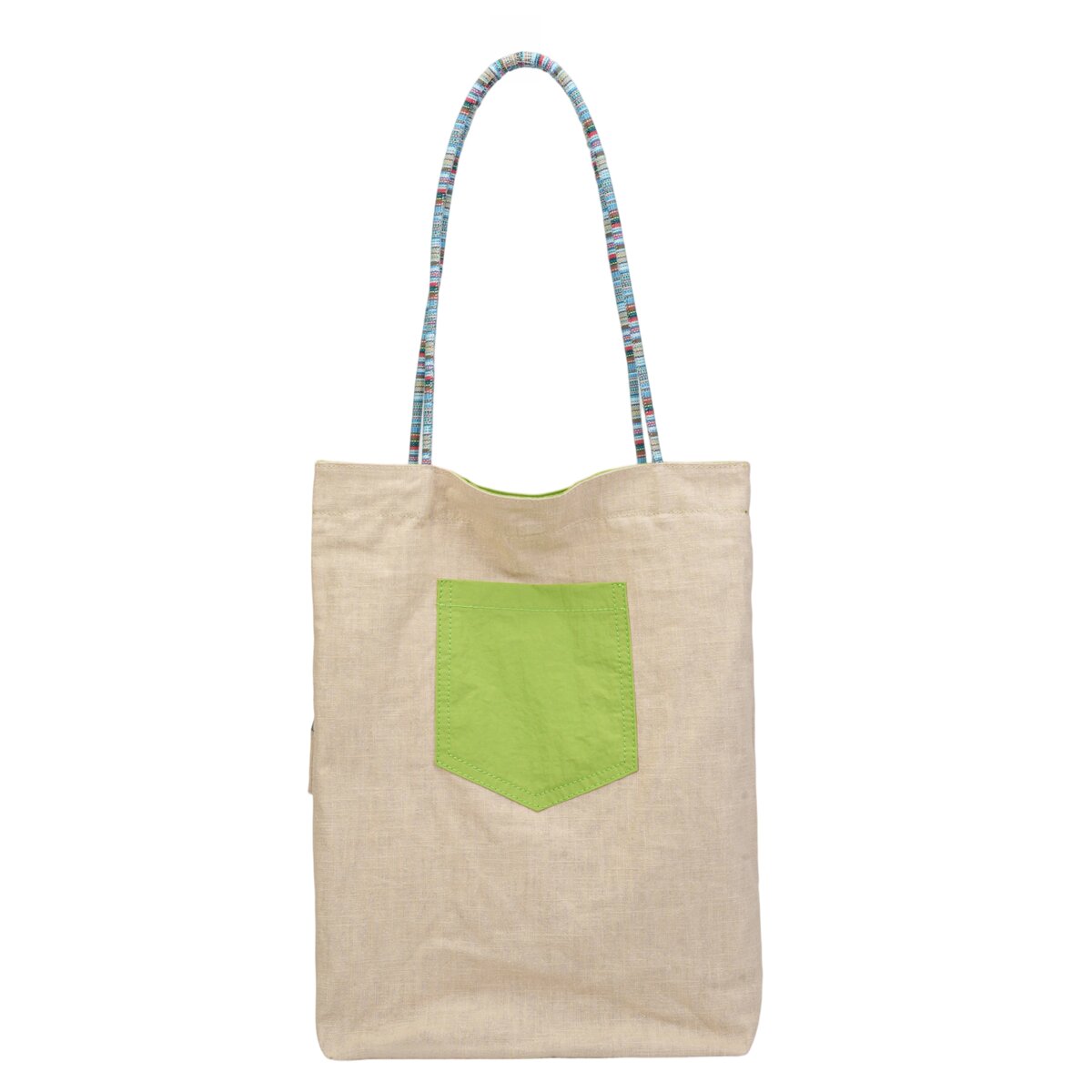 Reversible Ramie Linen Tote Bag – Ultra-Light 2-in-1 Dual-Color Shoulder Bag with Woven Strap