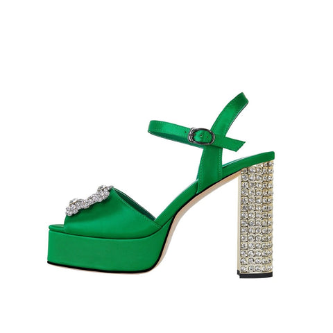 Rhinestone Chunky Platform Sandals