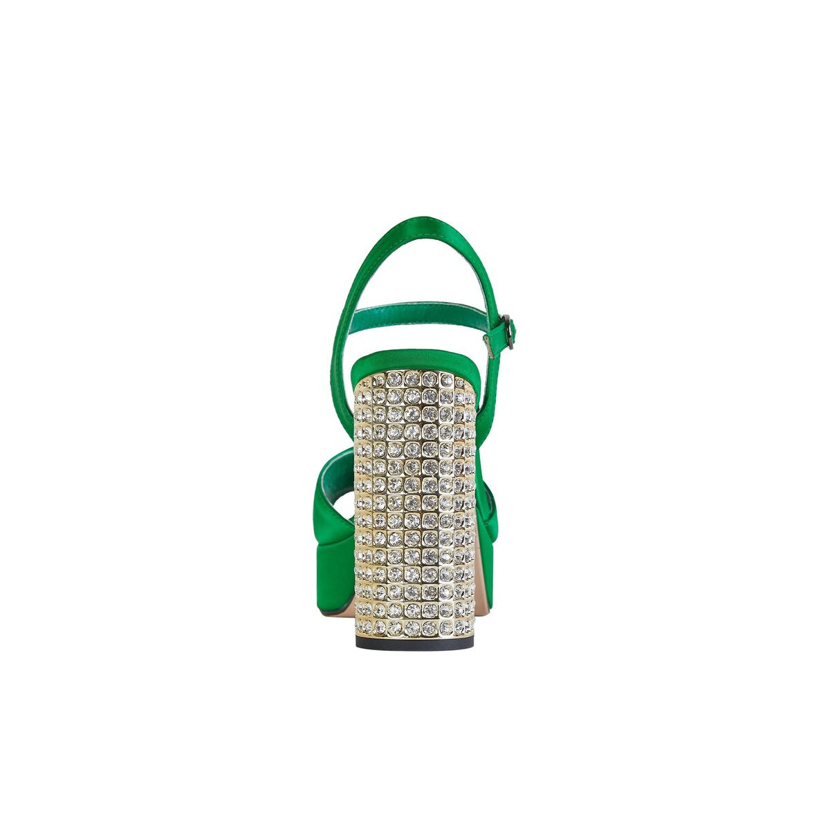 Rhinestone Jeweled Chunky Platform Ankle Strap Sandals