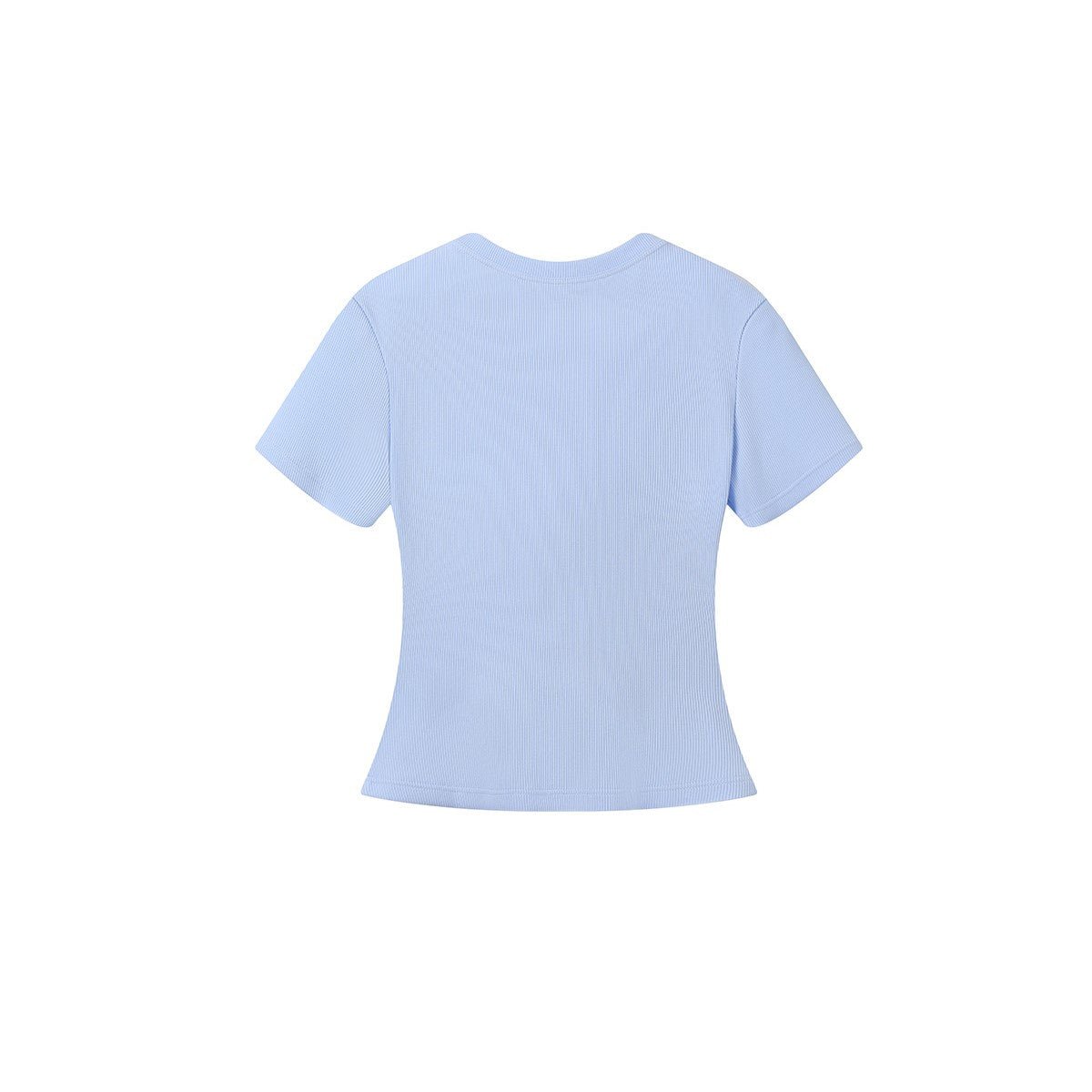 Ribbed Short Sleeve Built - In Padded Bra Crop Top