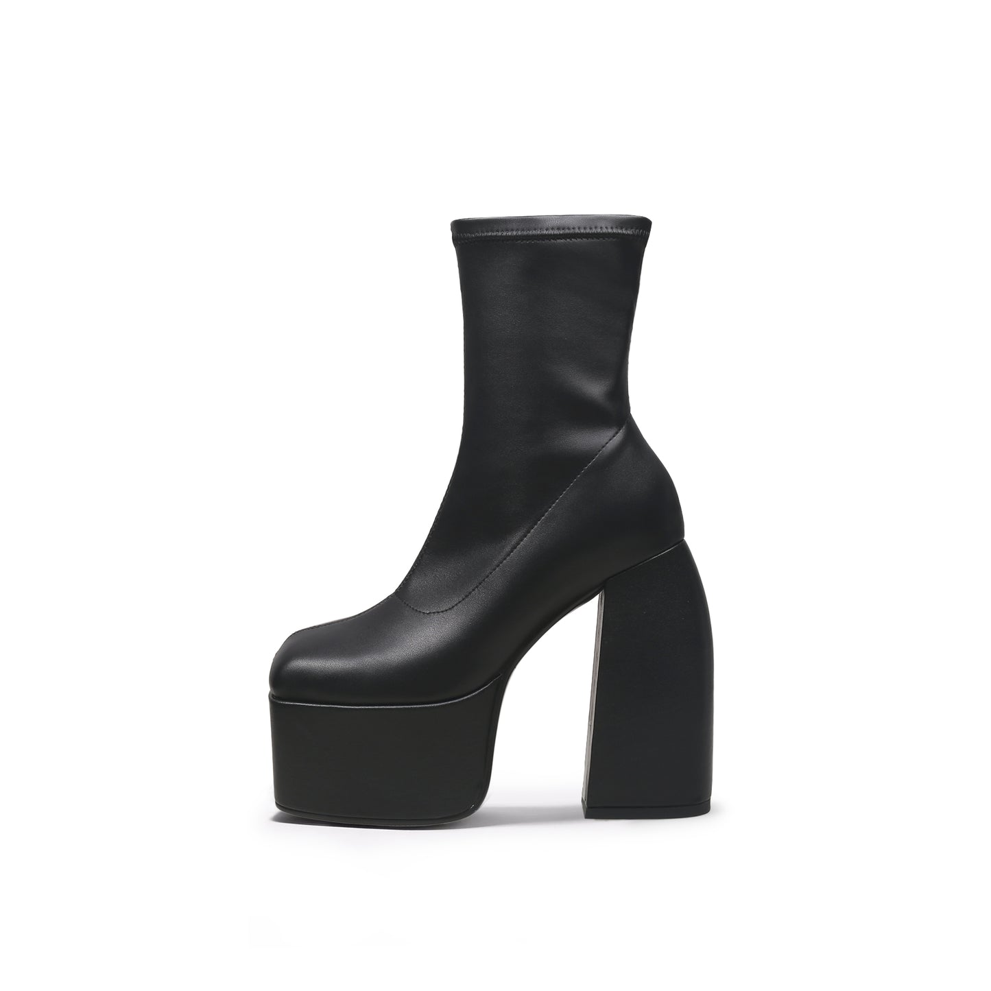 rising black leather platform boots all black 1