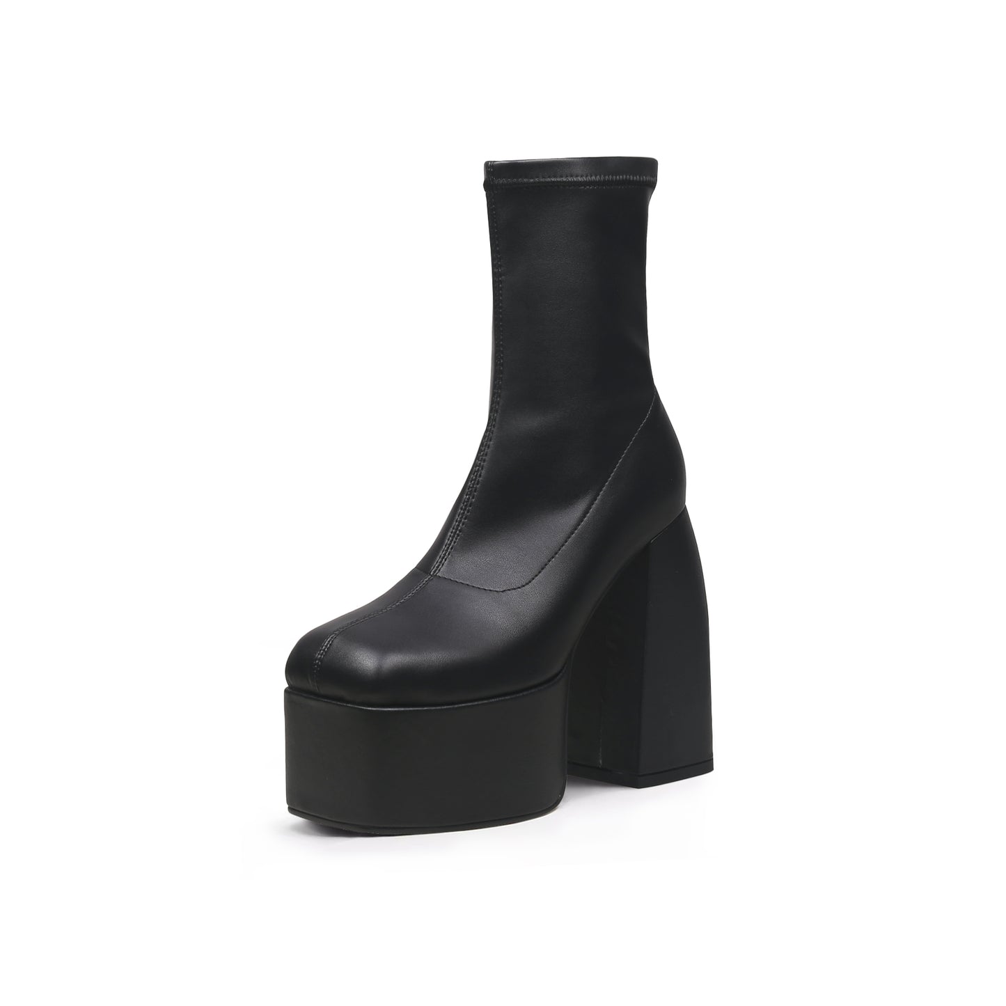 rising black leather platform boots all black 2