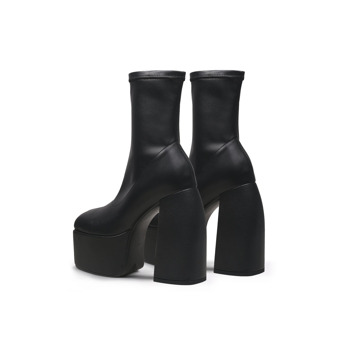 rising black leather platform boots all black 4
