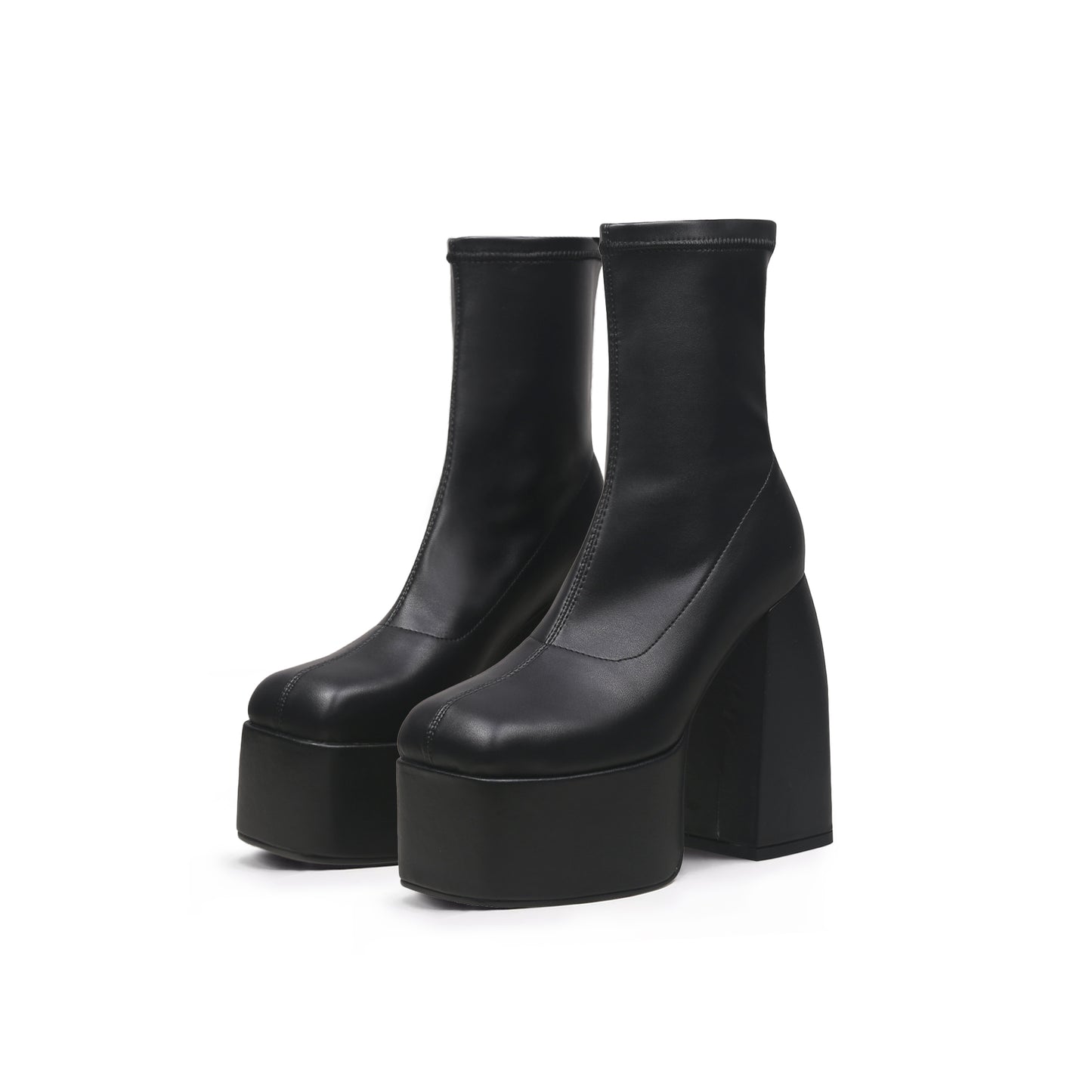 rising black leather platform boots all black 5