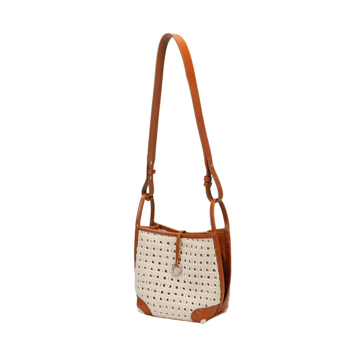 Riviera Waxed Linen & Cowhide Leather Bucket Bag