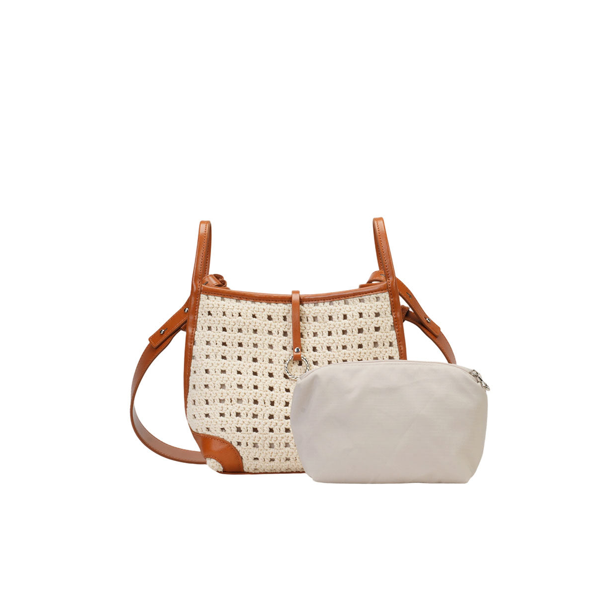 Riviera Waxed Linen & Cowhide Leather Bucket Bag