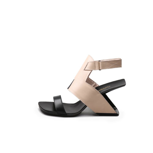 roman ankle strap leather sandals all apricot 1