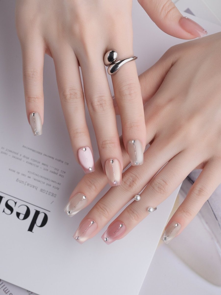 Rosé Glow Shimmer Press-On Nails