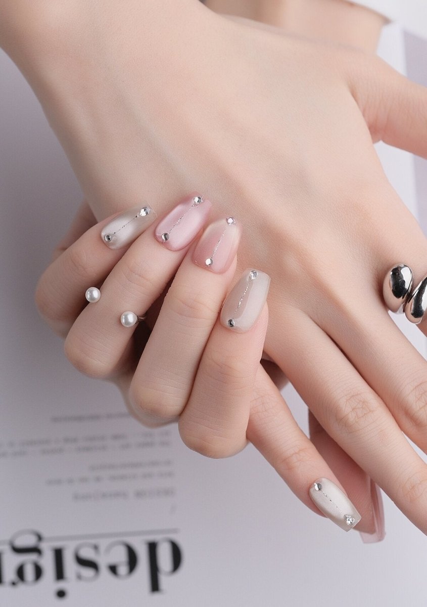 Rosé Glow Shimmer Press-On Nails