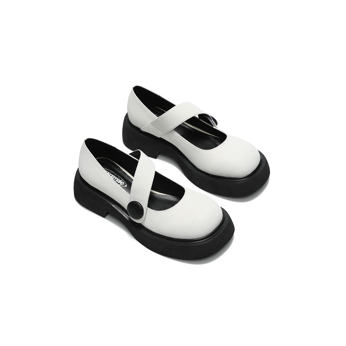 Round - Toe Low - Cut Platform Mary Jane Shoes - 0cm