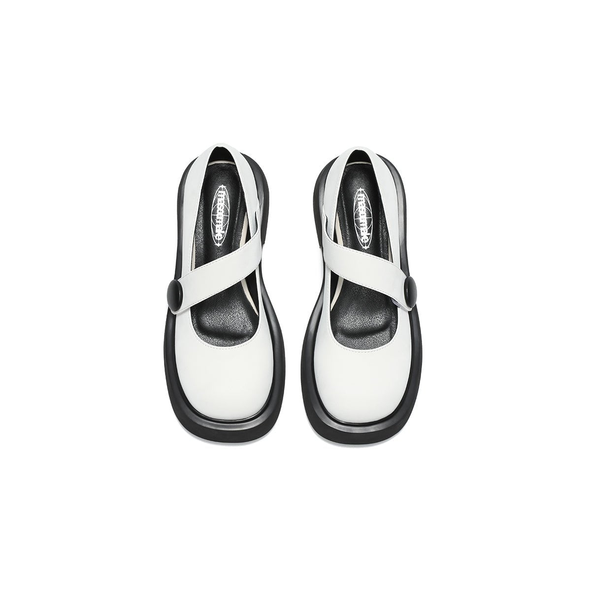 Round - Toe Low - Cut Platform Mary Jane Shoes - 0cm