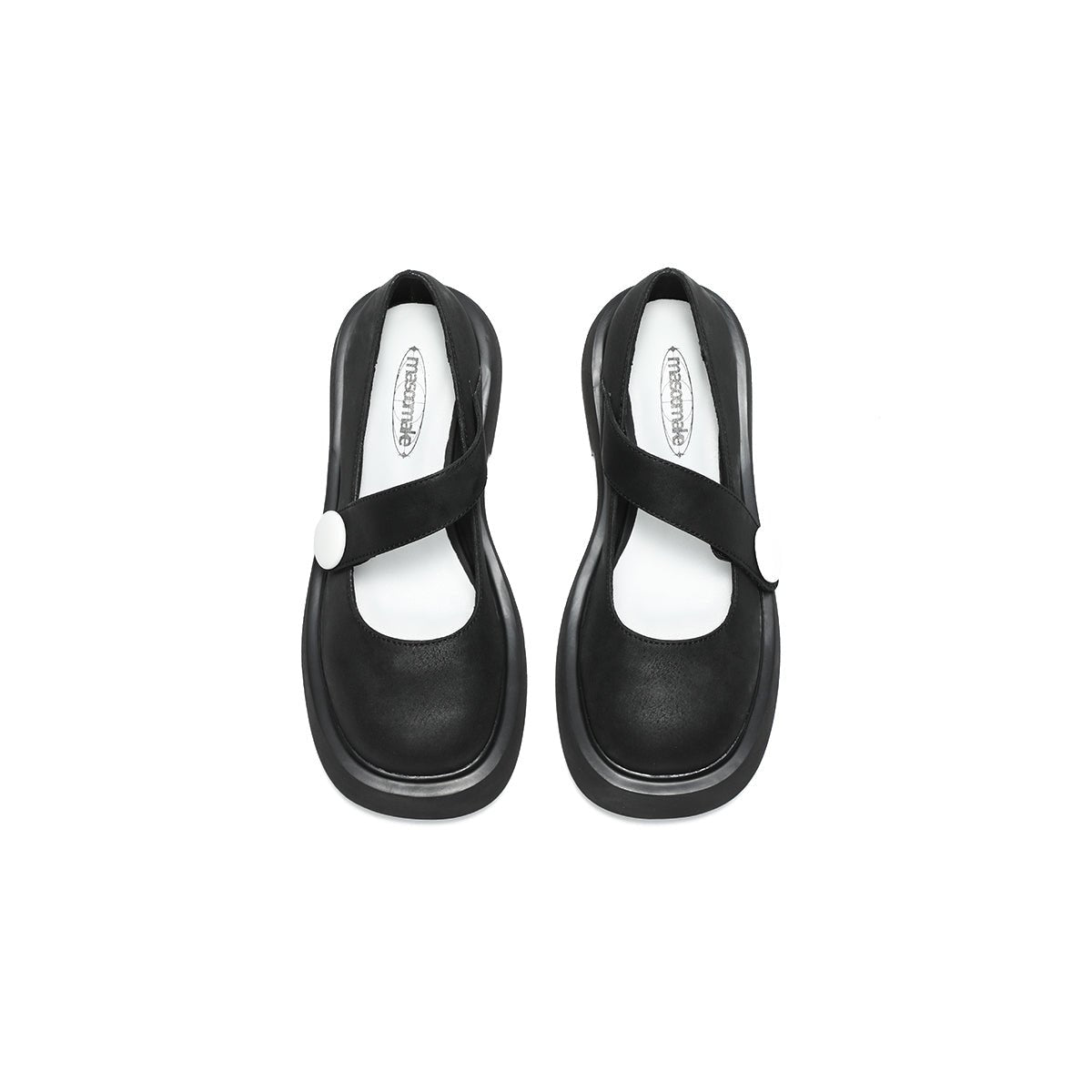 Round - Toe Low - Cut Platform Mary Jane Shoes - 0cm