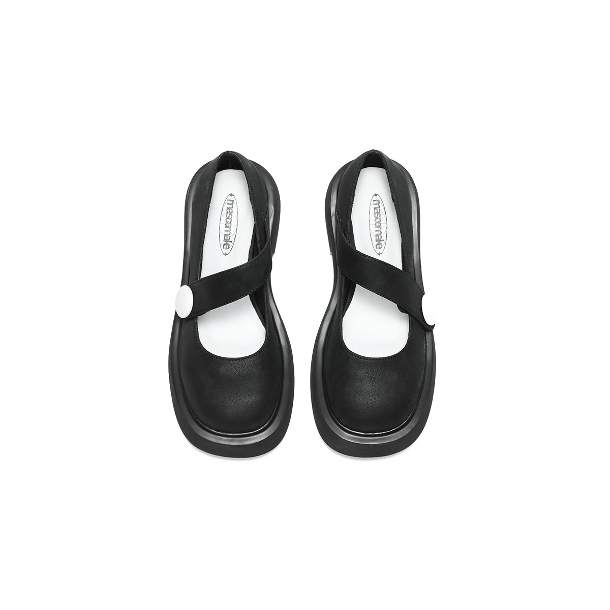 round toe low cut platform mary jane shoes all black 5