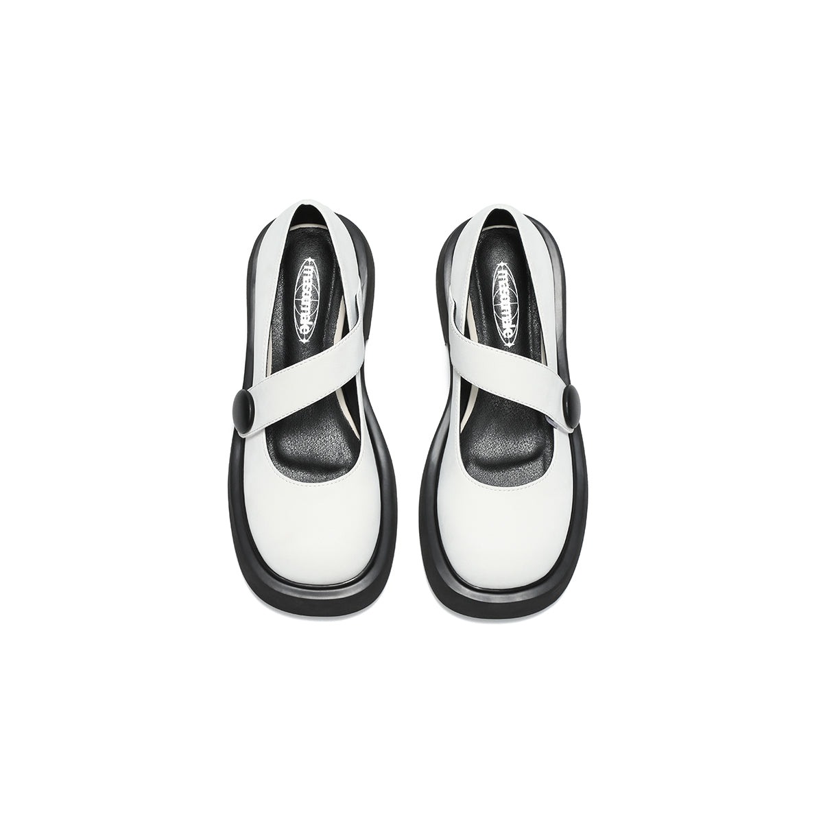 round toe low cut platform mary jane shoes all white 5