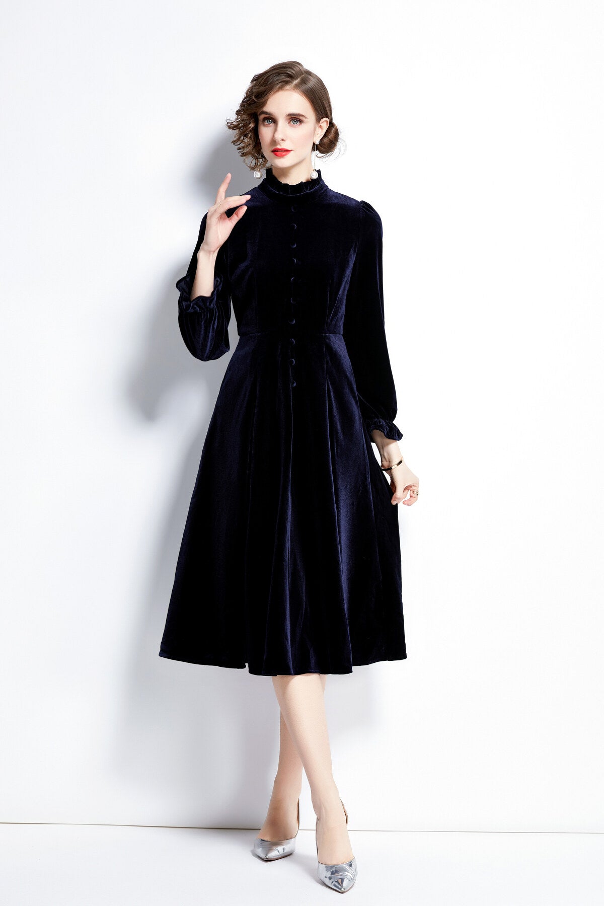 royal palace velvet dress all navy 1