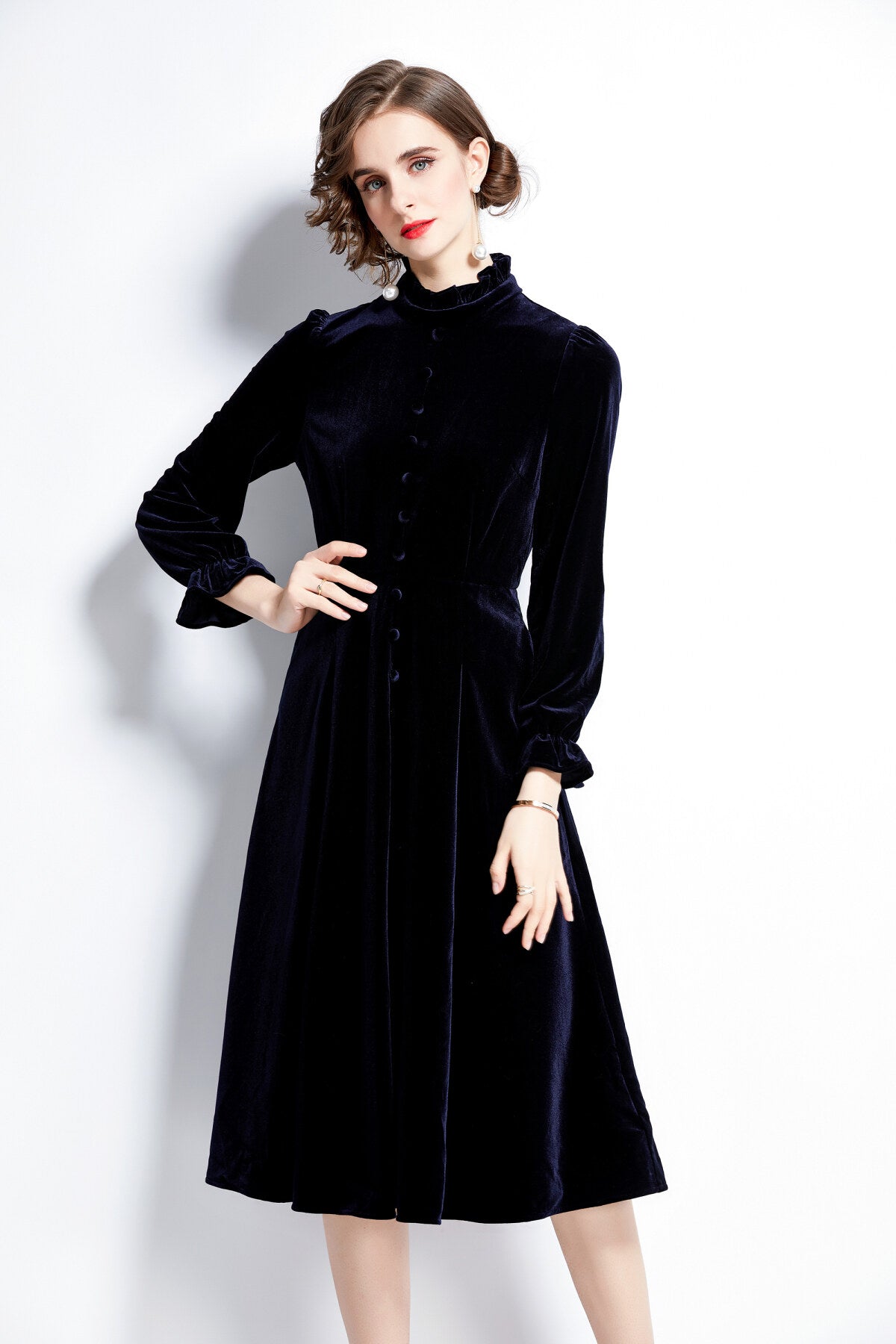 royal palace velvet dress all navy 2