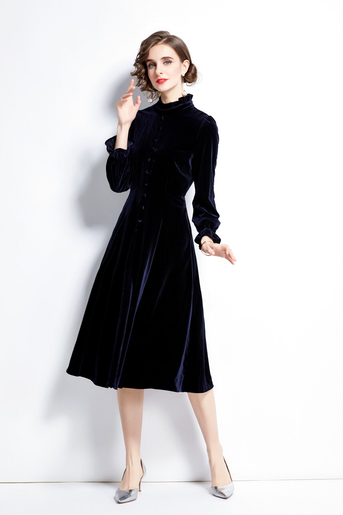 royal palace velvet dress all navy 3